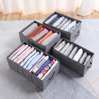 China 7 Grid Portable Collapsible Foldable Baby Clothes Socks Pants Jeans Closet Drawer Organizer Underwear Set Wardrobe Storage Box for sale