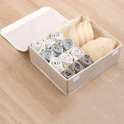 China Modern hot sale Velcroes lid woman baby clothes underwear jars family storage box non-woven fabric organizer for sale