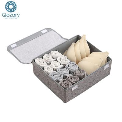 China Best Price Modern Nonwoven Fabric Velcroes Lid Sock Block Cabinet Bra Underwear Storage Box Drawer Organizer for sale