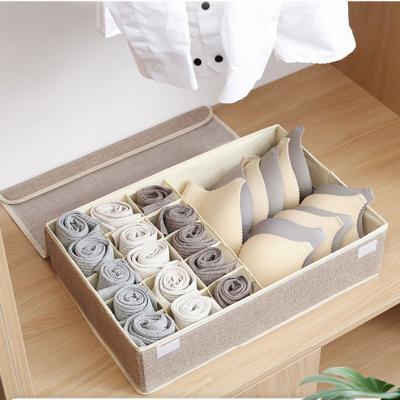 China High Quality Modern Best Price Sock Bra Underwear Drawer Storage Organizer Non Woven Fabric PP Cardboard Velcroes Foldable Lid for sale