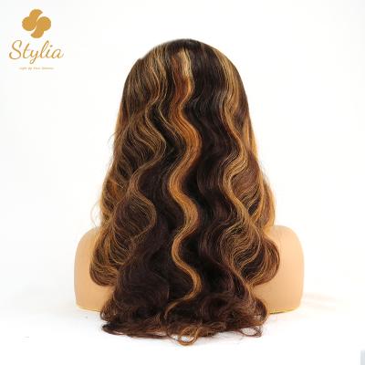 China 100% Hd Grade Brazilian Bone Body Wave Virgin Human Hair 100% Ombre Piano Straight Lace Front Wigs, Cheap Brazilian Hair Bundles for sale