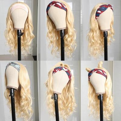 China Blonde Body Wave Hair Wholesale Vintage Vendor Headband Wigs For Women Color Hair Wavy 100% Lace Headband Wig for sale