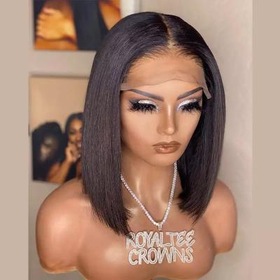 China Dropshipping Summer Price Silky Straight Short Bobs Cuticle Aligned Brazilian Human Hair Silky Straight Wigs For Black Women for sale