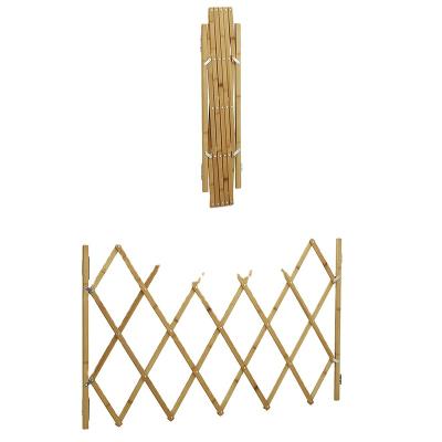 China Easily Assembled Door Simple Stretchable Folding Expanding Wooden Fence Swing Puppy Fence Bamboo Gate Safety Cat Pet Dog Barrier Wooden for sale