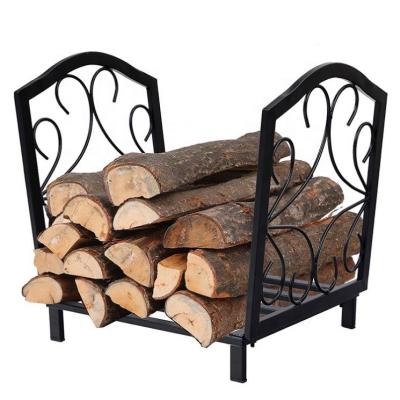 China 17 Inch Indoor Firewood Small/Easy Assembled Decorative Outdoor Firewood Rack Storage Log Rack Steel Wood Rack Supply OEM Service for sale