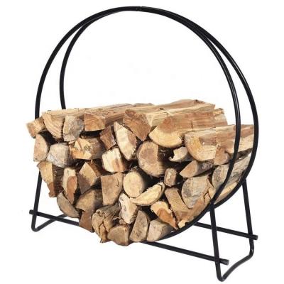 China Easy Assemble 130 Inch Medium Round Steel Firewood Racks Heavy Duty Circle Log Holder Rack Fit On Outdoor Back Yard Under Eaves Patio for sale