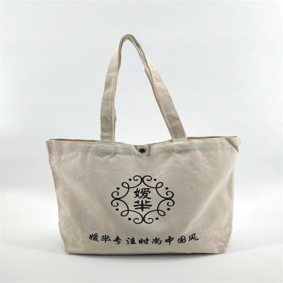 China Other Various Kinds Canvas Calico Zipper Tote Bag Personalized Cotton Canvas Bag Empty Cotton Packaging for sale