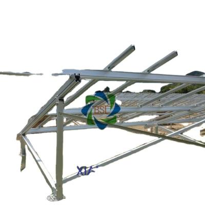 China Hot Galvanize Steel Solar Mount Structures Aluminum Ground Mounting Solar Structure With Screw Ground Base for sale