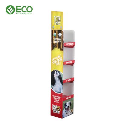 China Custom Mall Factory Retail Store Floor Dog Food Display Corrugated Cardboard Paper Display For Pet Shop for sale