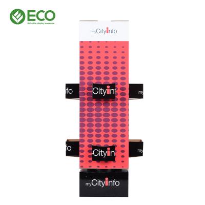 China Shopping Mall Factory Custom Cardboard Display Rack Card Floor Rotating Display Rack For Retail Store for sale