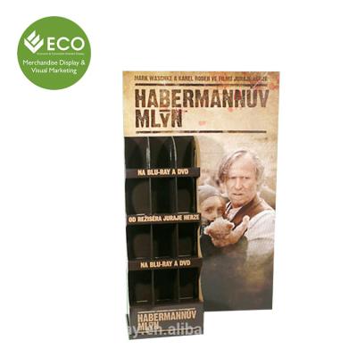 China Customized Customized Corrugated Cardboard Floor Pop DVD CD Retail Display Stand for sale