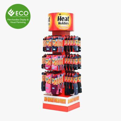 China Socks Display Stands Factory Custom Cardboard Hook Funko Pop Socks Display Stands For Shows for sale