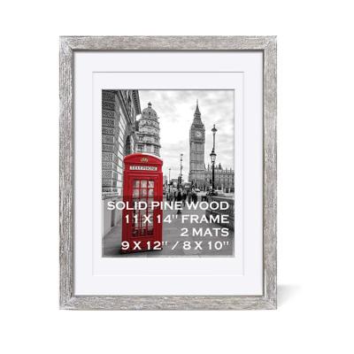 China High Quality Durable Antique Morden Solid Wood Picture Frame Distressed White Handmade Wood Frame for sale