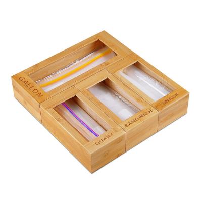 China Sustainable wooden self-sealing bag customized viable original eco-friendly handmade natural bamboo storage bag storage bag for sale