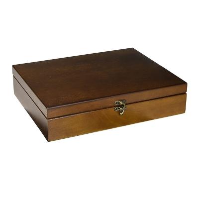 China Handmade factory wholesale natural solid wooden square wooden box for sale wooden gift box with sliding lid for sale