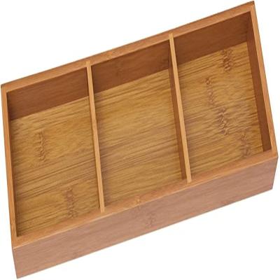 China Eco-Freindly 3-Compartment Wooden Tray Bamboo Organizer, for sale