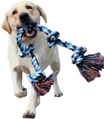 China Viable Dog Rope Toys Tough Chewers Rope Chew Toys For Large Medium Dog 5 Cotton Knots Indestructible Dog Toy Teeth Cleaning Rope for sale