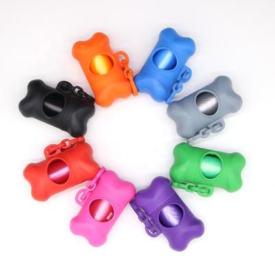 China Viable Wholesale Poop Care Product New Design Dog Poop Bag With Bone Shape Portable Mini Dispenser for sale