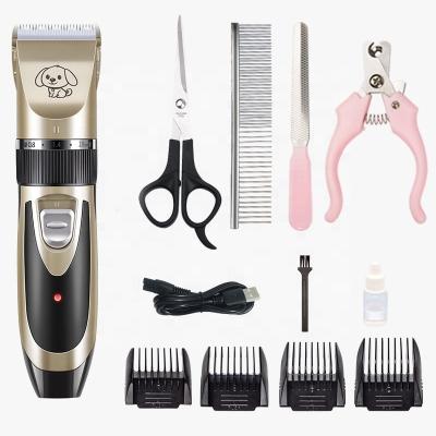 China Viable Low Noise Rechargeable Pet Dog Cat Dog Grooming Tool Electric Hair Trimmer with Comb Guides Scissors for sale