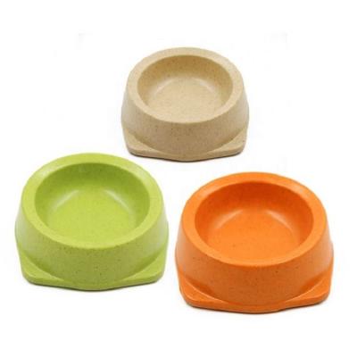 China Bamboo Pet Cat Dog Food Feeder Bowl Color Fiber Candy Automatic Biodegradable Various Sizes for sale