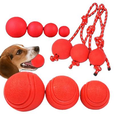 China Viable Wholesale Price Eco - Friendly And Durable Rubber Chew Dog Bite Ball With Rope for sale