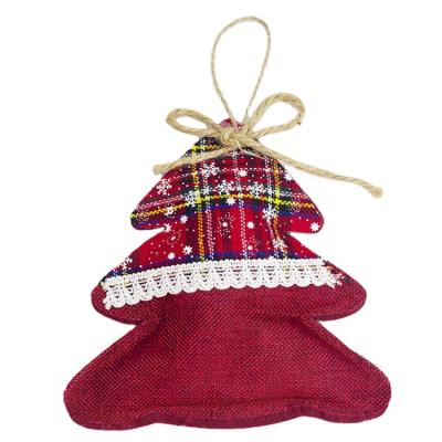 China Eco - Friendly Multi Sizes Lattice Indoor Hanging Burlap Christmas Decoration for sale