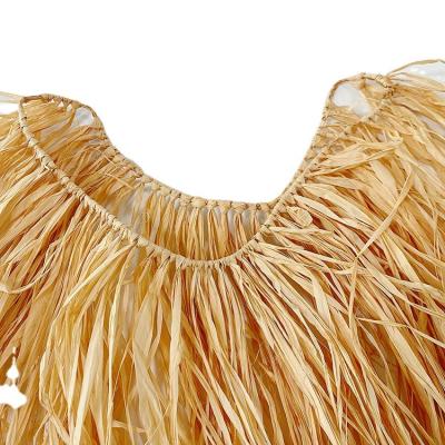 China Natural Adult Hawaiian Festival Decoration Beach Raffia Grass Skirt Party Supply for sale