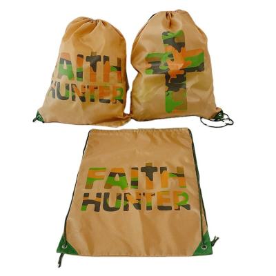 China Recyclable Gym Logo Printed Drawstring Backpack Bag Gym Bag for sale