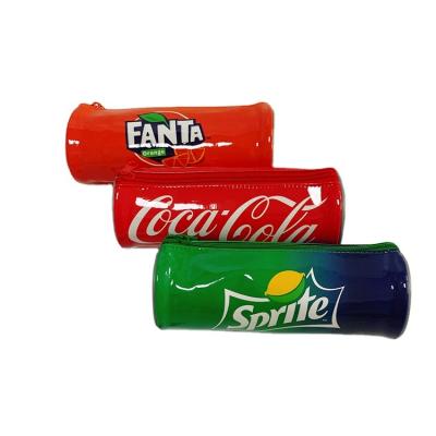 China Creative Recyclable Drink Can Shape PVC Pencil Case With Zipper for sale