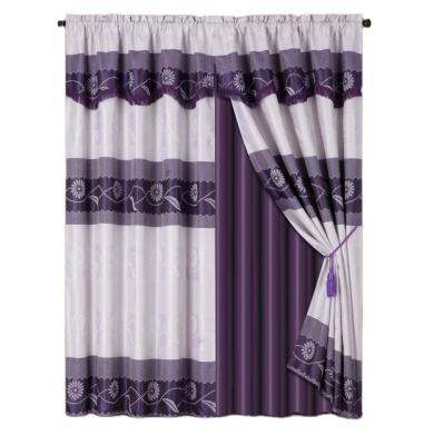 China Wholesale Cheap Luxury Metallic Blackout Jacquard Rod Drapery Window Curtain For Living Room for sale