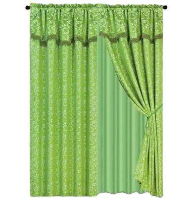 China Wholesale Cheap Fancy Blackout Jacquard Rod Drapery Window Curtain For Living Room for sale