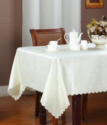 China Simple design waterproof wholesale cheap rectangle macrame polyester damask luxury tablecloth for sale