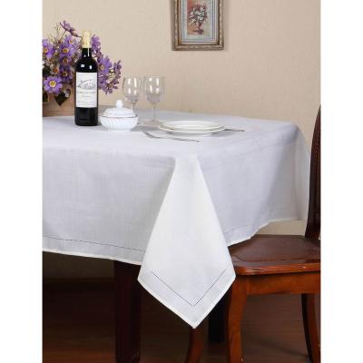 China Rectangle Waterproof Wholesale Cheap Simple Polyester Macrame Table Cloth Edge Canvas Stitch for sale