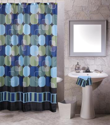 China Sustainable Wholesale Cheap Stylish Printed Polyester Shower Curtain For Bathroom for sale