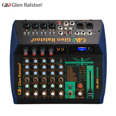 China Mini Glen Ralston Mini 6 DJ Mixer 6ch Audio Mixing Console With CE Certificate for sale