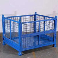 China Customized Stackable Stackable Pallet Cage Heavy Duty Steel Bulk Bins 1000kg Load Capacity for sale