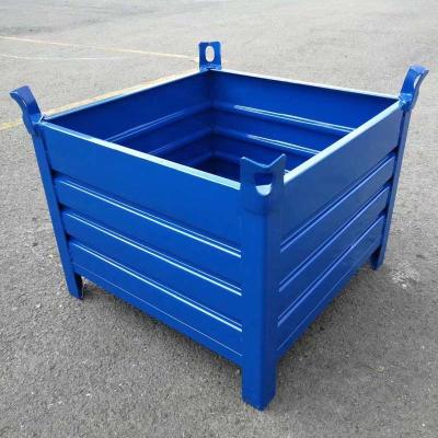 China Customizable Space Saving Steel Pallet Box Heavy Duty Nestable Storage Box for sale