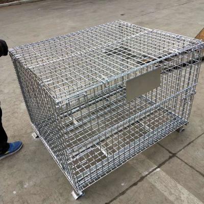 China Collapsible Rust Proof Stackable Storage Cage With 500-1000KG Capacity for sale