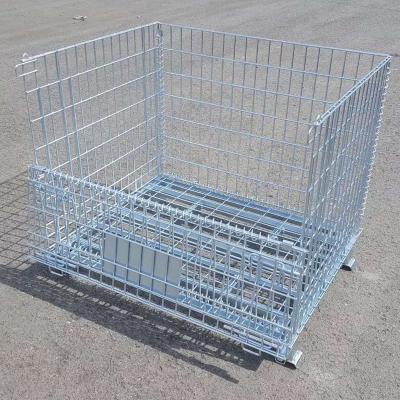 China Space Saving Galvanized Foldable Metal Storage Cage 500KG-1000KG Load Capacity for sale