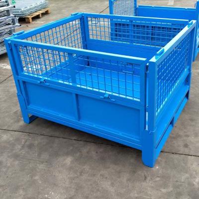 China Heavy Duty Material Handling Storage Steel Pallet Box Warehouse Storage Cage for sale