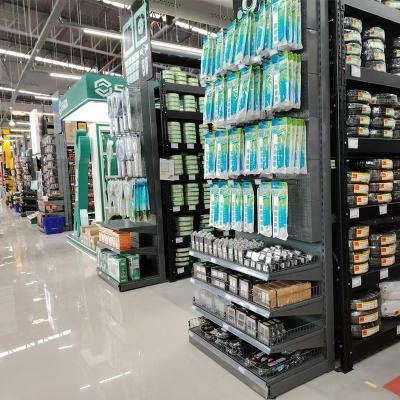 China Supermarket Shelves With Metal Construction Grocery Gondola Shelving for sale