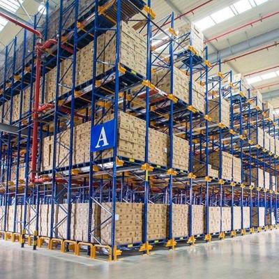 China Cold Room Steel Heavy Duty Drive In Pallet Racking System Customized Depth for sale