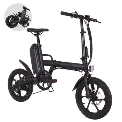 China Folding Electric Bicycle Aluminum Alloy 16inch 1.95 Tire 250W 13ah Seat Post Lithium Battery Electric Bicycle Helper for sale