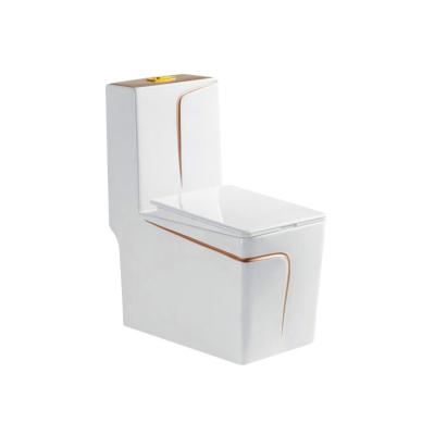 China Double-Flow Modern Design Gold Plated Toilet Multiple Color Toilet Bowl Set Hotel S Trap P Trap Toilet Customized For Bathroom for sale