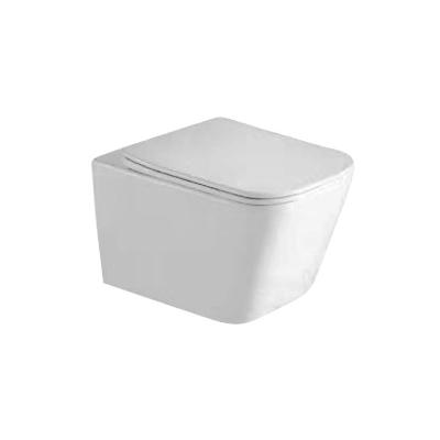 China Double-Flow China Sanitary Ware Customized Wall Hung Toilet Rimless Square White Easy Clean High Quality Ceramic Cistern For Bathroom for sale