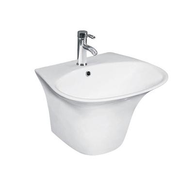 China Modern Sanitary Ware Art Wash Hand Basin High China Wall Hung Sink Wall Mounted Ceramic Wash Basin for sale