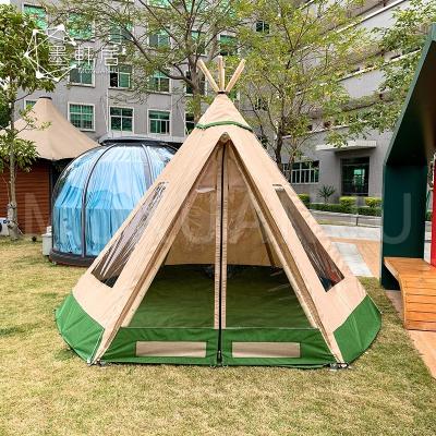 China Extended Type Small Outdoor Camping Cloth 2 Person Mini Tipi Glamping Teepee Tent For Sale for sale