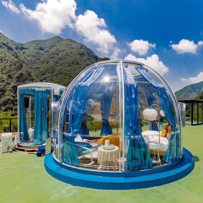 China Geodesic Dome Tent Outdoor Size Stake Tent Hotel Prefab Resort PC Transparent Tube Type Transparent House for sale