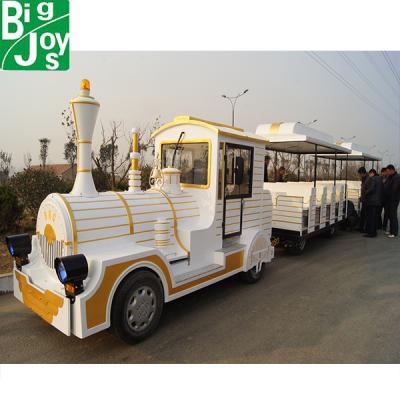 China FRP+stainless steel 2016 newest train amusement park diesel tourist trains for sale for sale