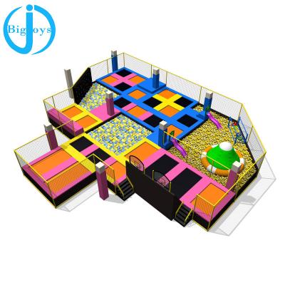 China Factory Amusement Park Galvanized Steel Professional Trampoline, Large Amusement Park Commercial Indoor Trampoline for sale